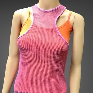 Overlap Mesh Tank Top